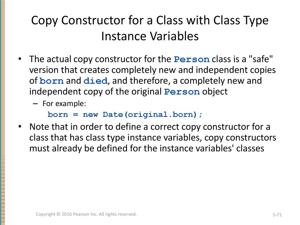 Copy Constructor for a Class with Class Type Instance Variables