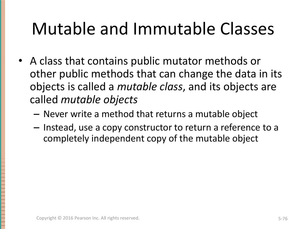 Mutable and Immutable Classes