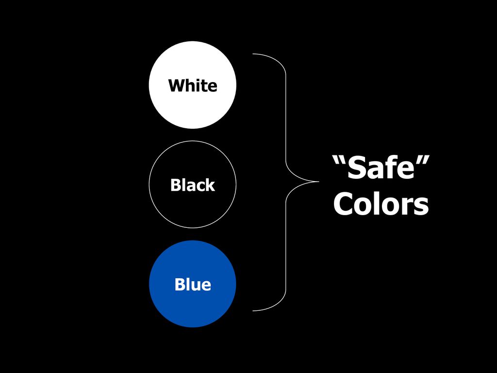 Safe Colors White Black Blue