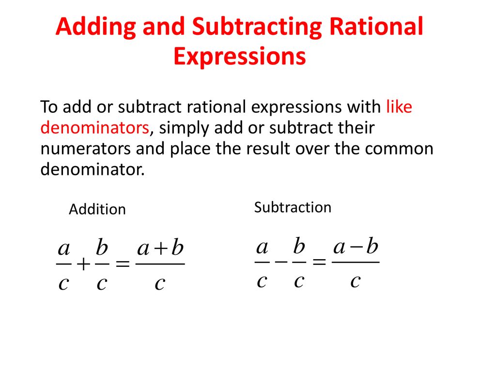 7 4 Adding And Subtracting Rational Expressions Ppt Download