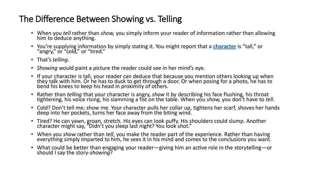 The Difference Between Showing vs. Telling