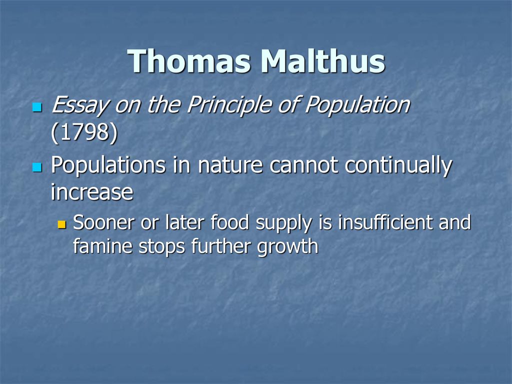 thomas malthus essay on population 1798