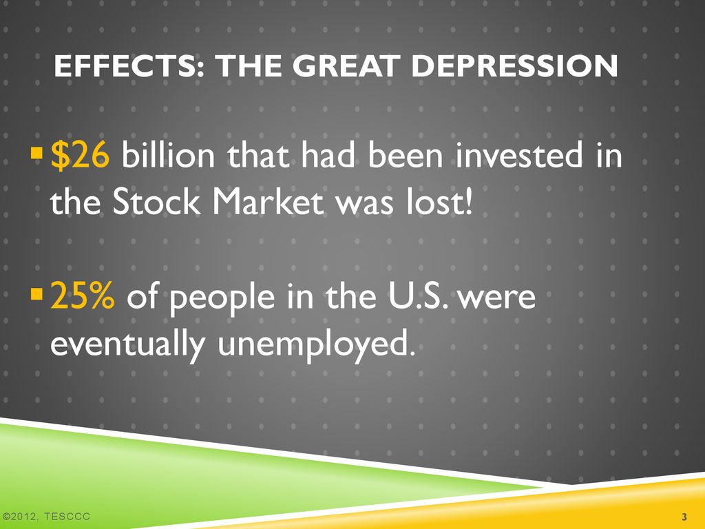 Effects: The Great Depression