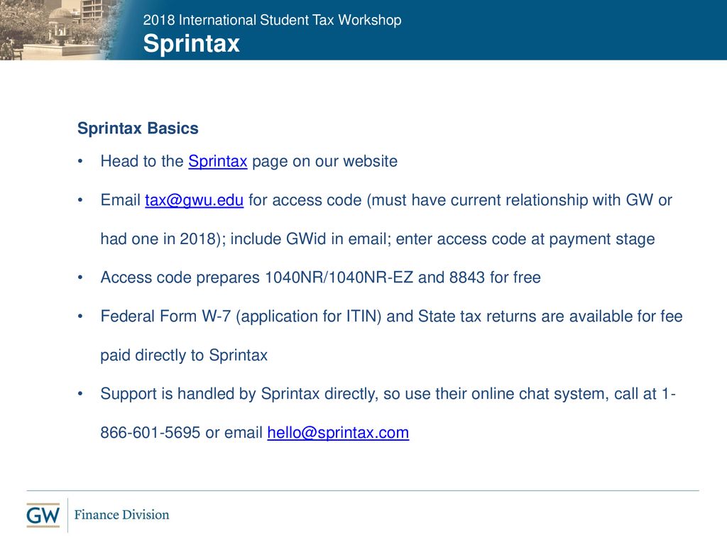 2018 International Student Tax ppt download