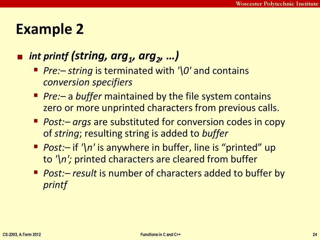 Functions in C and C++ CS-2303 System Programming Concepts Hugh C ...