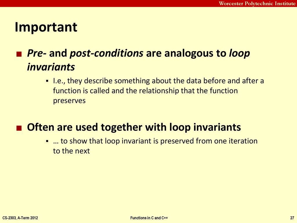 Functions in C and C++ CS-2303 System Programming Concepts Hugh C ...