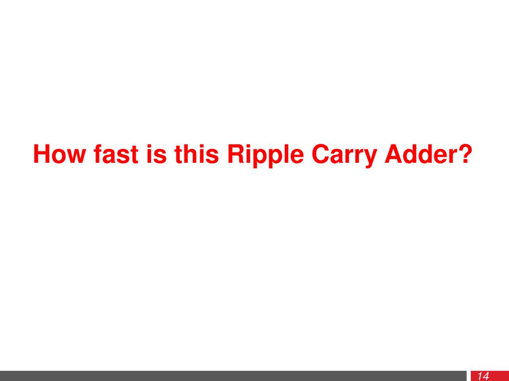 How fast is this Ripple Carry Adder