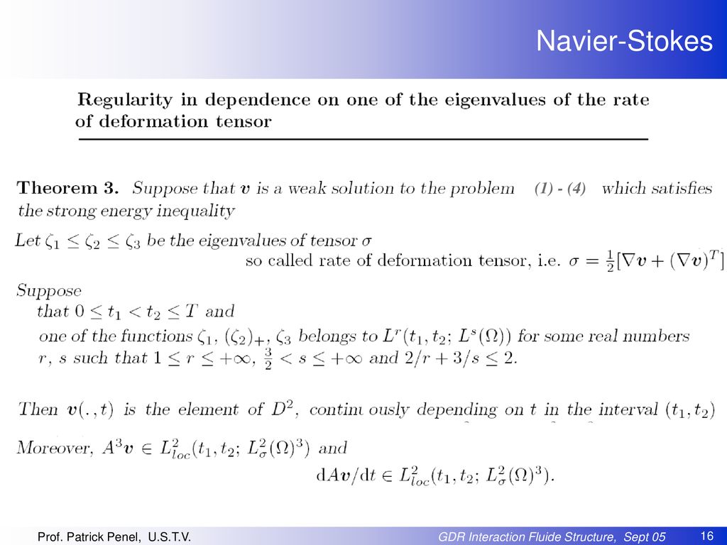 Navier-Stokes (1) - (4)