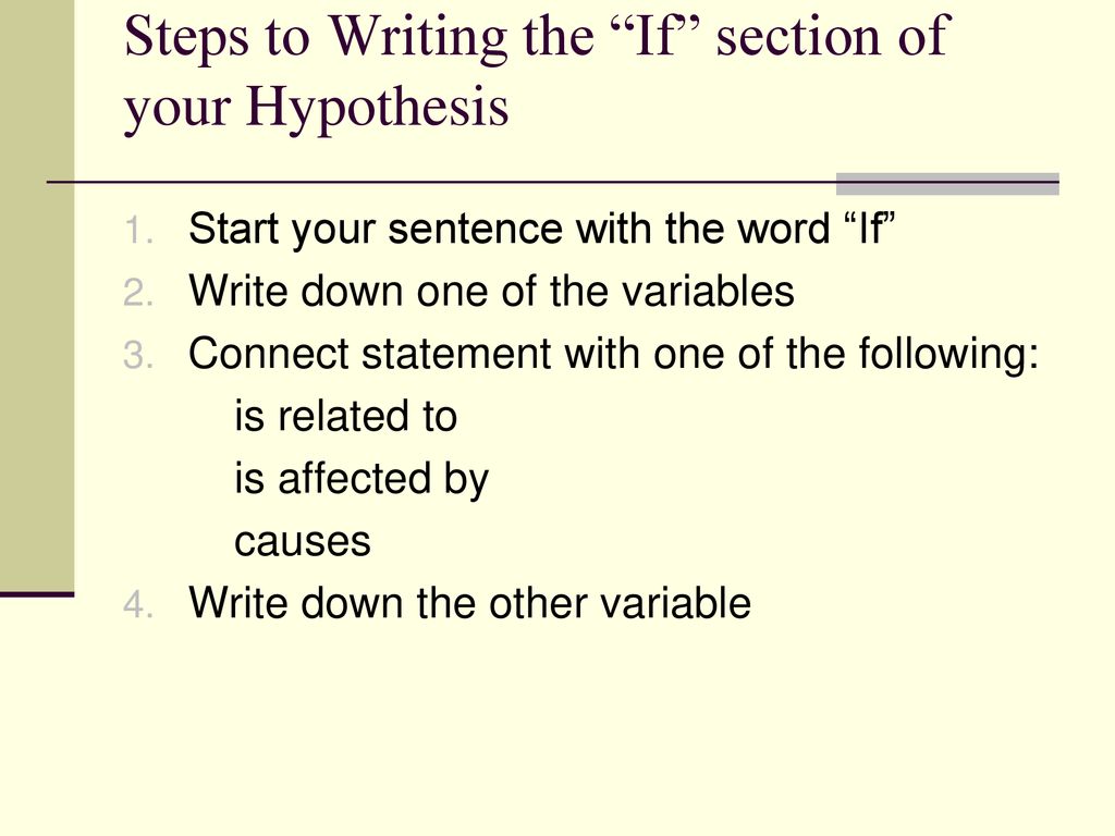 Writing A Proper Hypothesis - ppt download