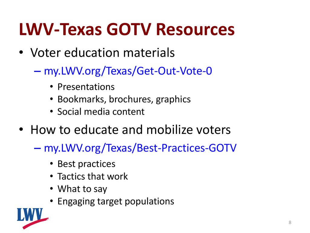 LWV-Texas GOTV Resources