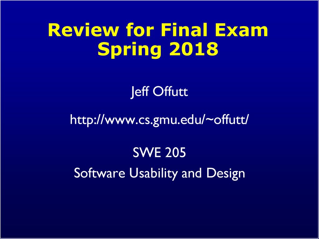 Final Exam Spring 2025