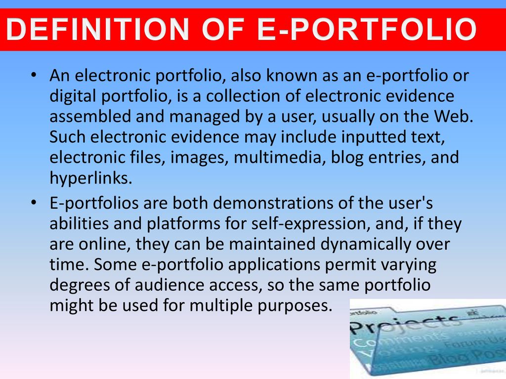 Definition Of E Portfolio Definition Of E Portfolio