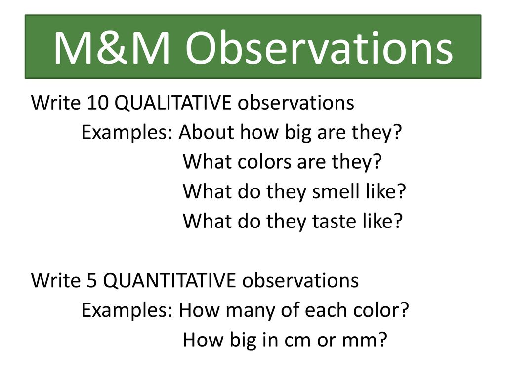 M&M Observations