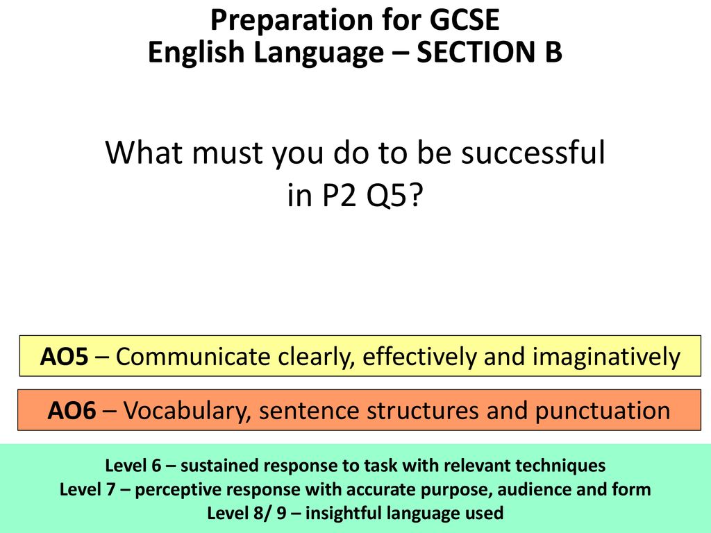 English Language – SECTION B - Ppt Download