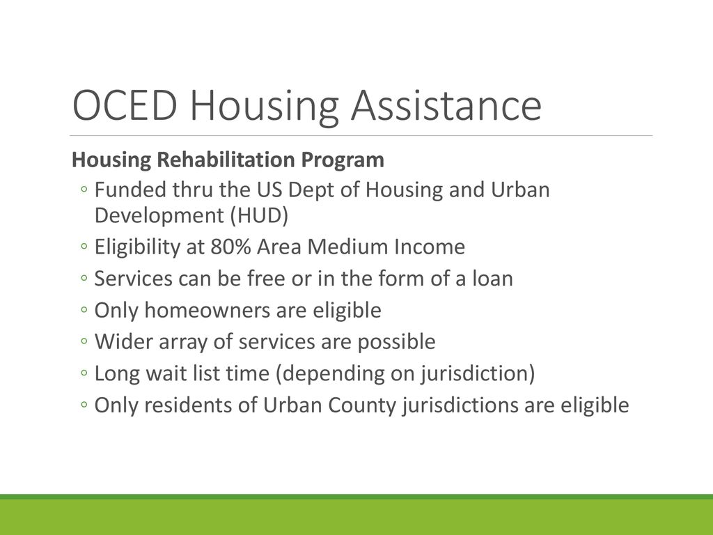 OCED Housing Assistance