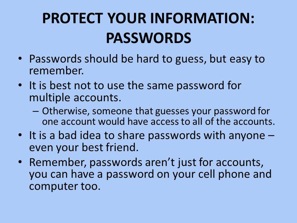 Protect your Information: Passwords