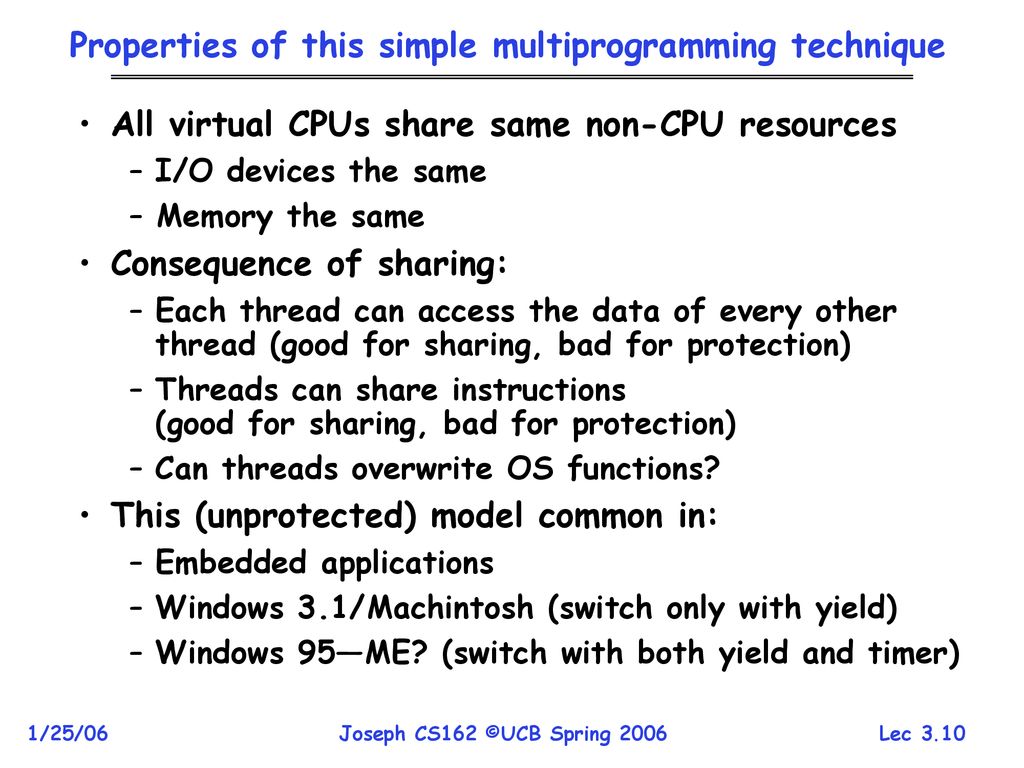 CS162 Operating Systems and Systems Programming Lecture 3 Concurrency ...