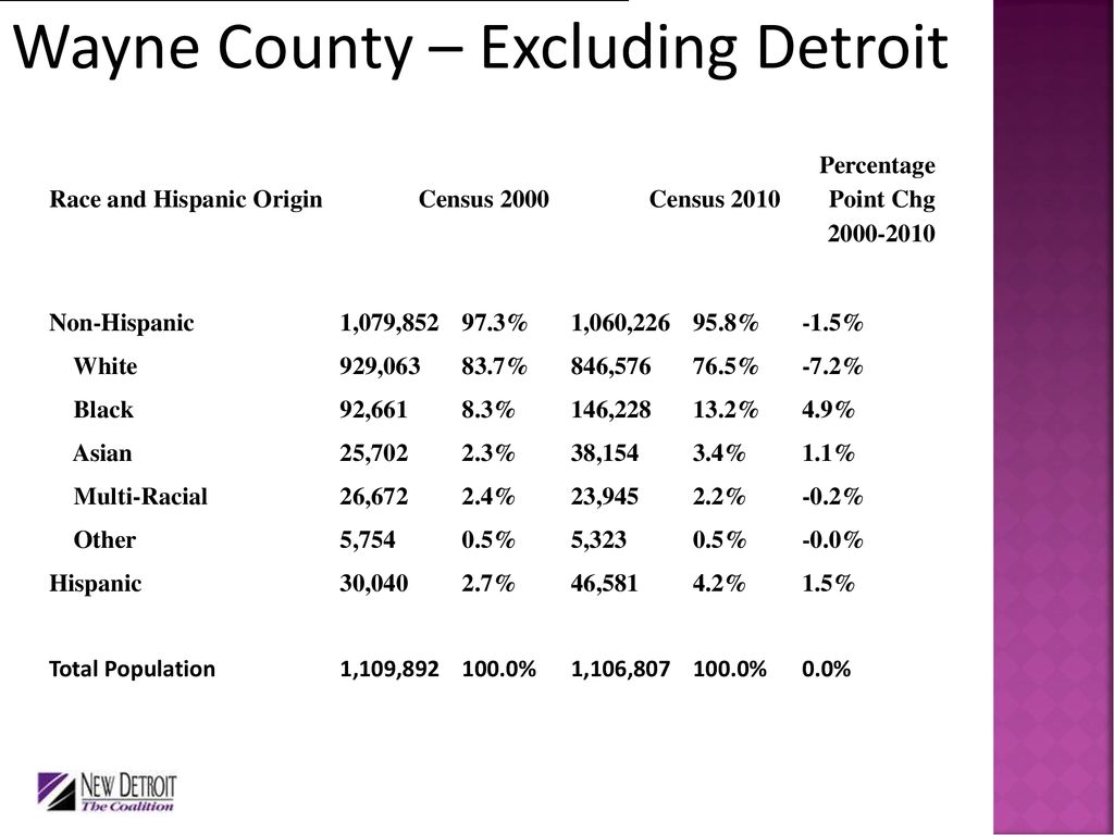Wayne County – Excluding Detroit