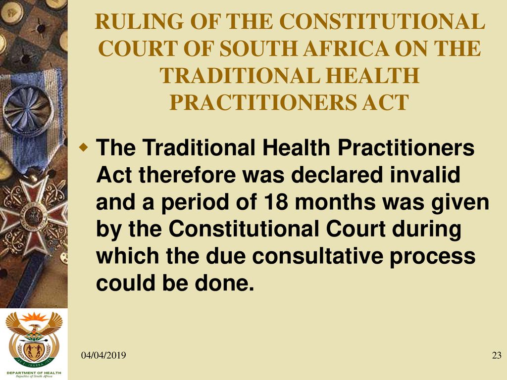 TRADITIONAL HEALTH PRACTITIONERS ACT NO 35 OF ppt download