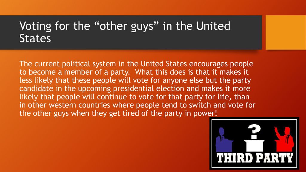 Voting for the other guys in the United States