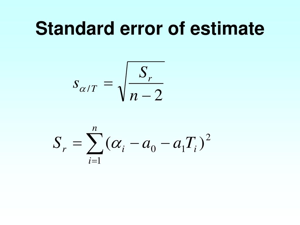 Excel Standard Error Of Estimate