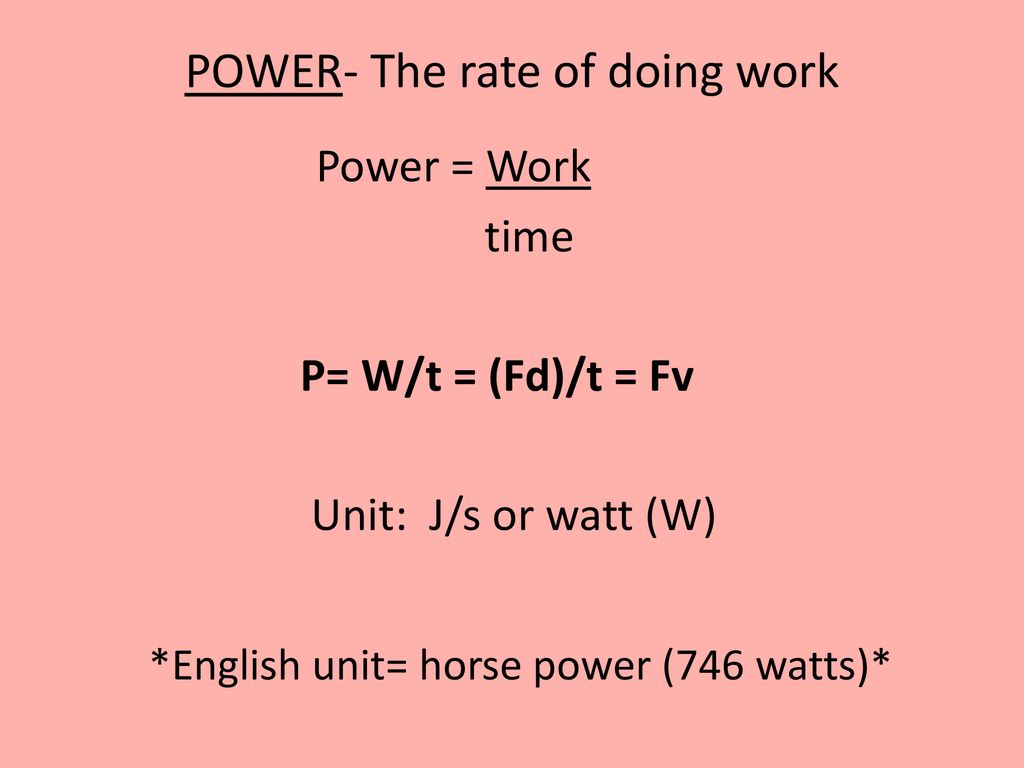 Work and power work and power ppt download