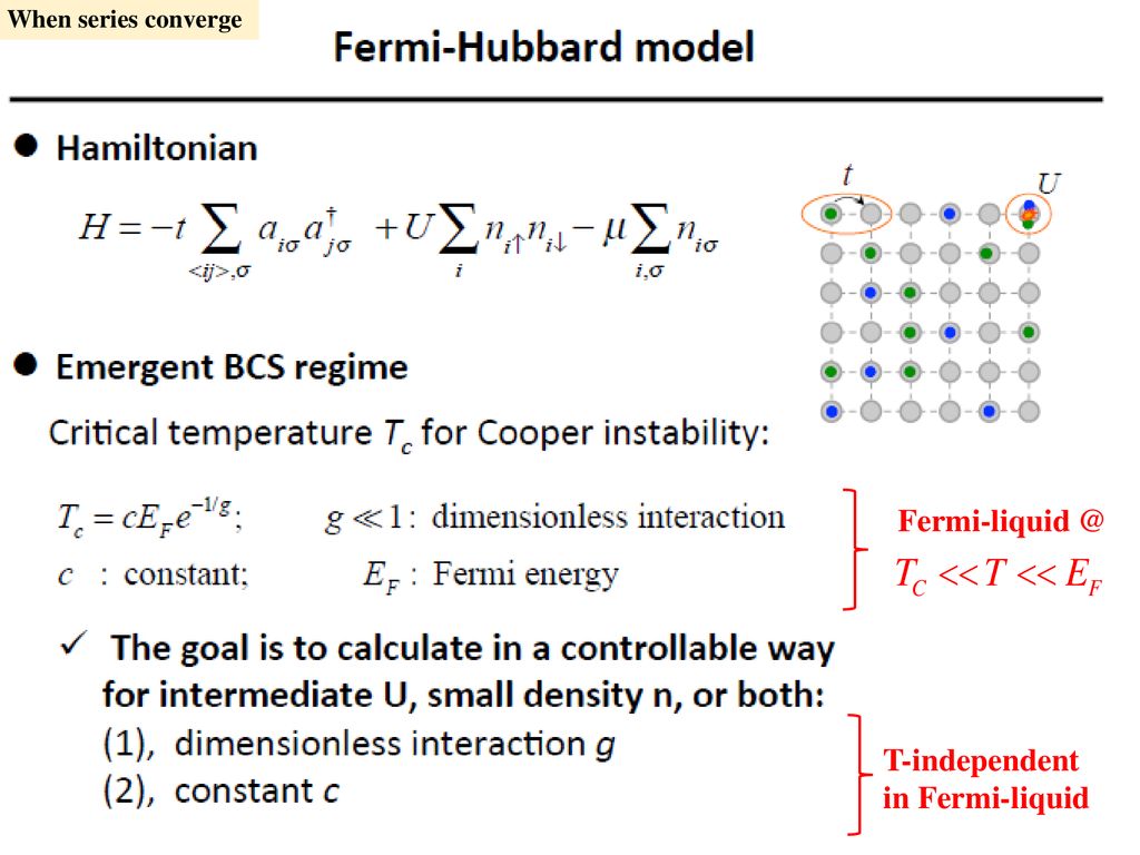 When series converge T-independent in Fermi-liquid