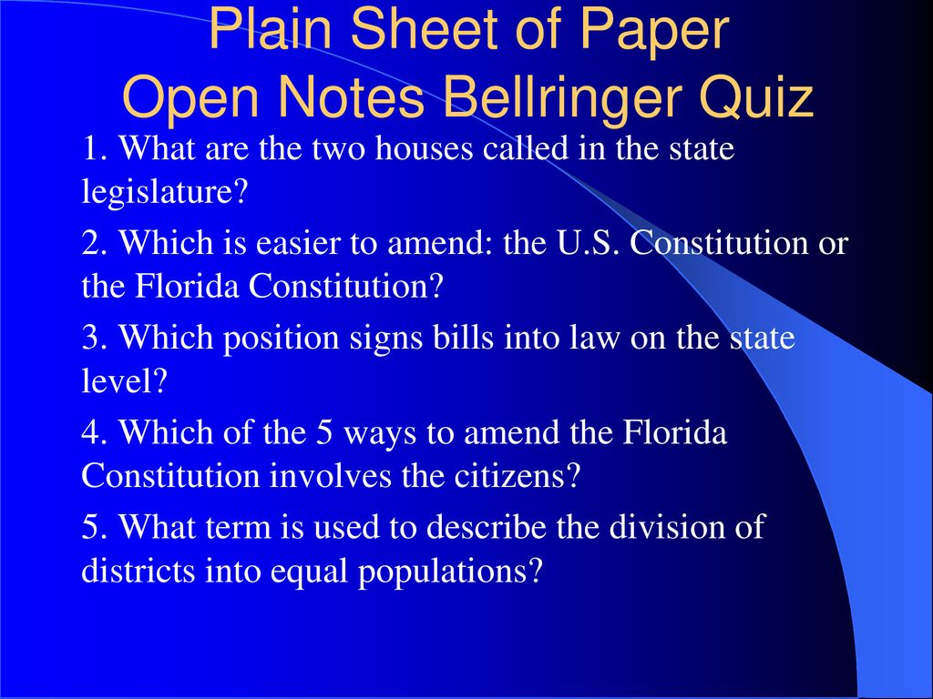 Take out your notes and a plain sheet of paper numbered 1 through ppt ...