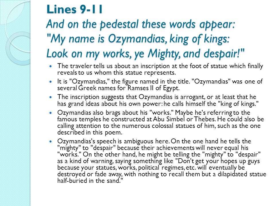 Ozymandias Percy Bysshe Shelley Ppt Video Online Download