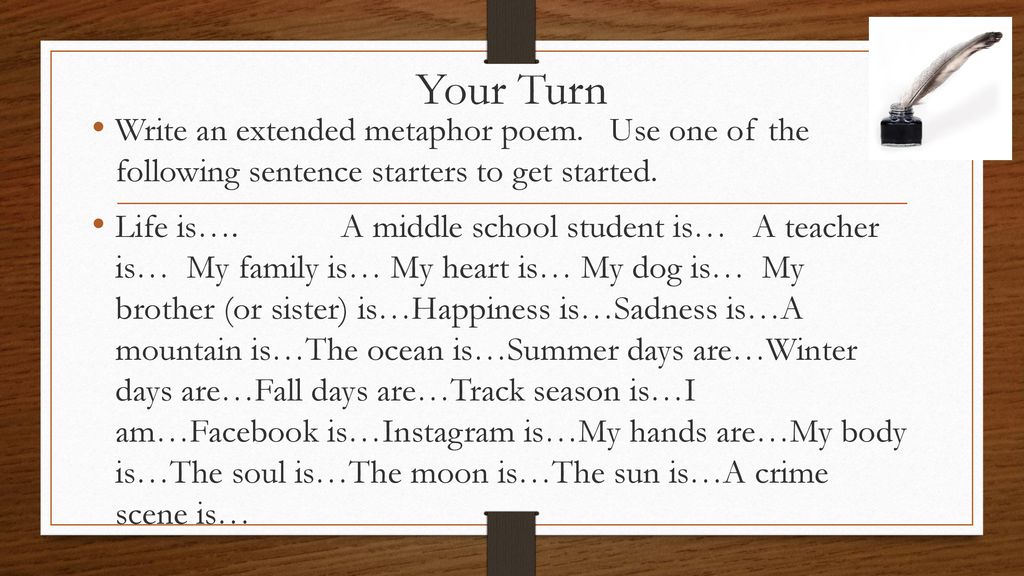 Extended Metaphor Poem Ppt Download