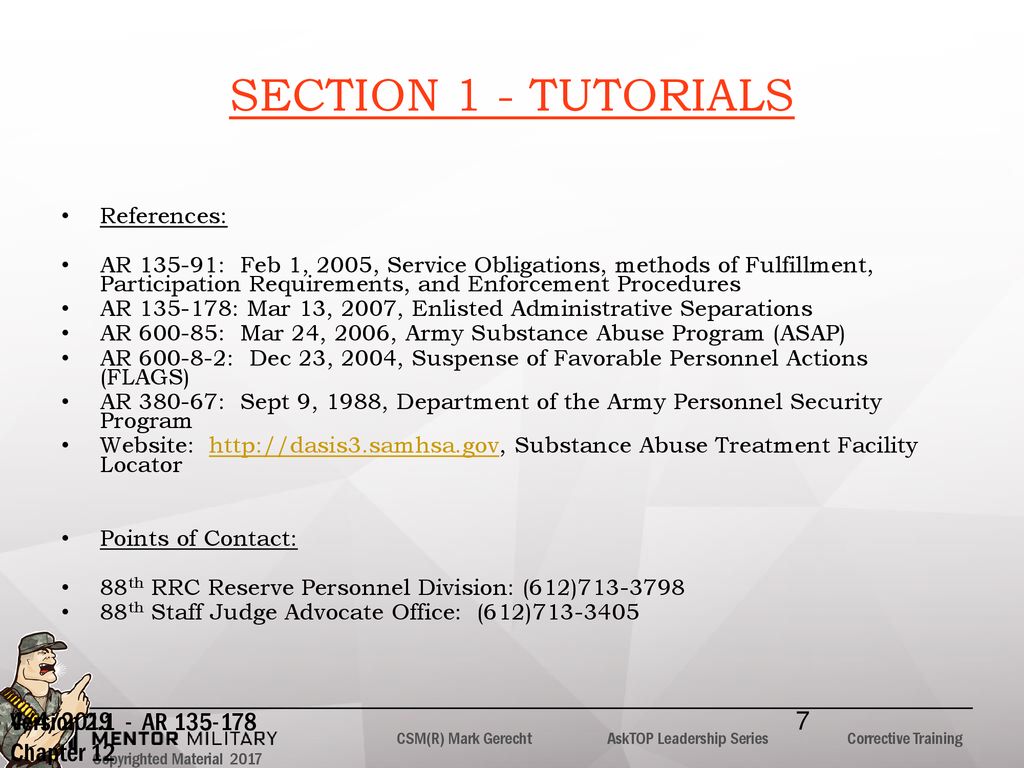 Misconduct Chapter 12 (Substance Abuse) Administrative Discharge Guide