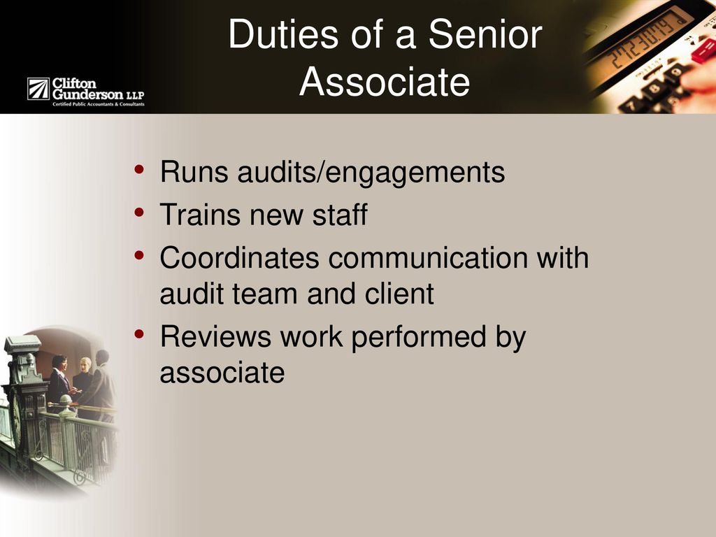 Duties of a Senior Associate
