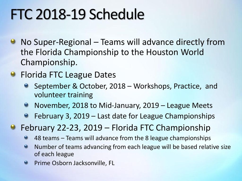 to the Florida FTC Season ppt download