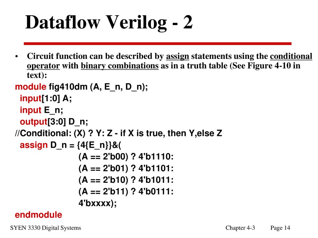 Chapters 4 – Part3: Verilog – Part 1 - ppt download