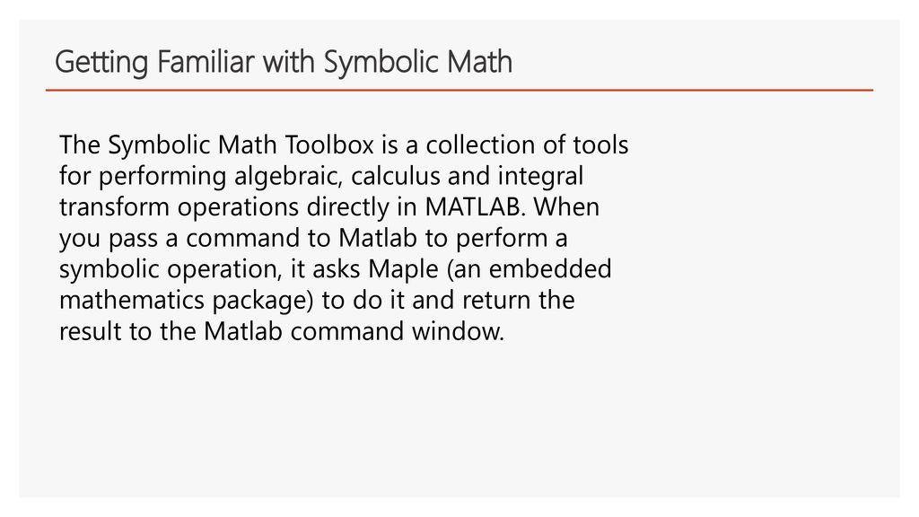 mathworks symbolic math toolbox