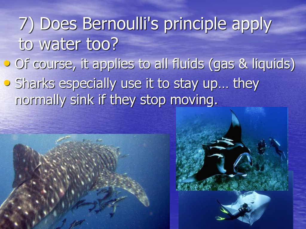 7) Does Bernoulli s principle apply to water too
