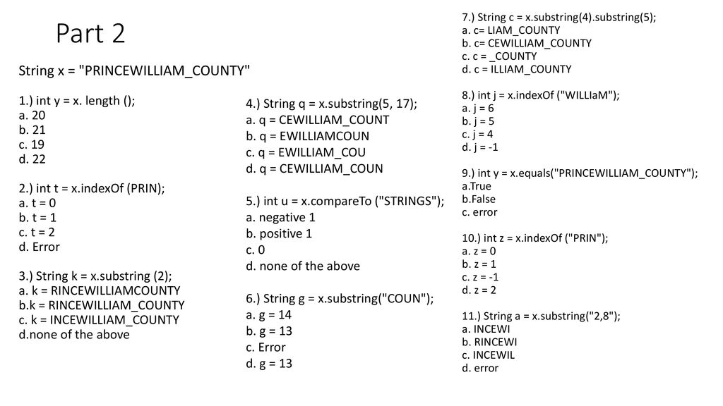 Ap Java String Review Learning Objectives Ppt Download