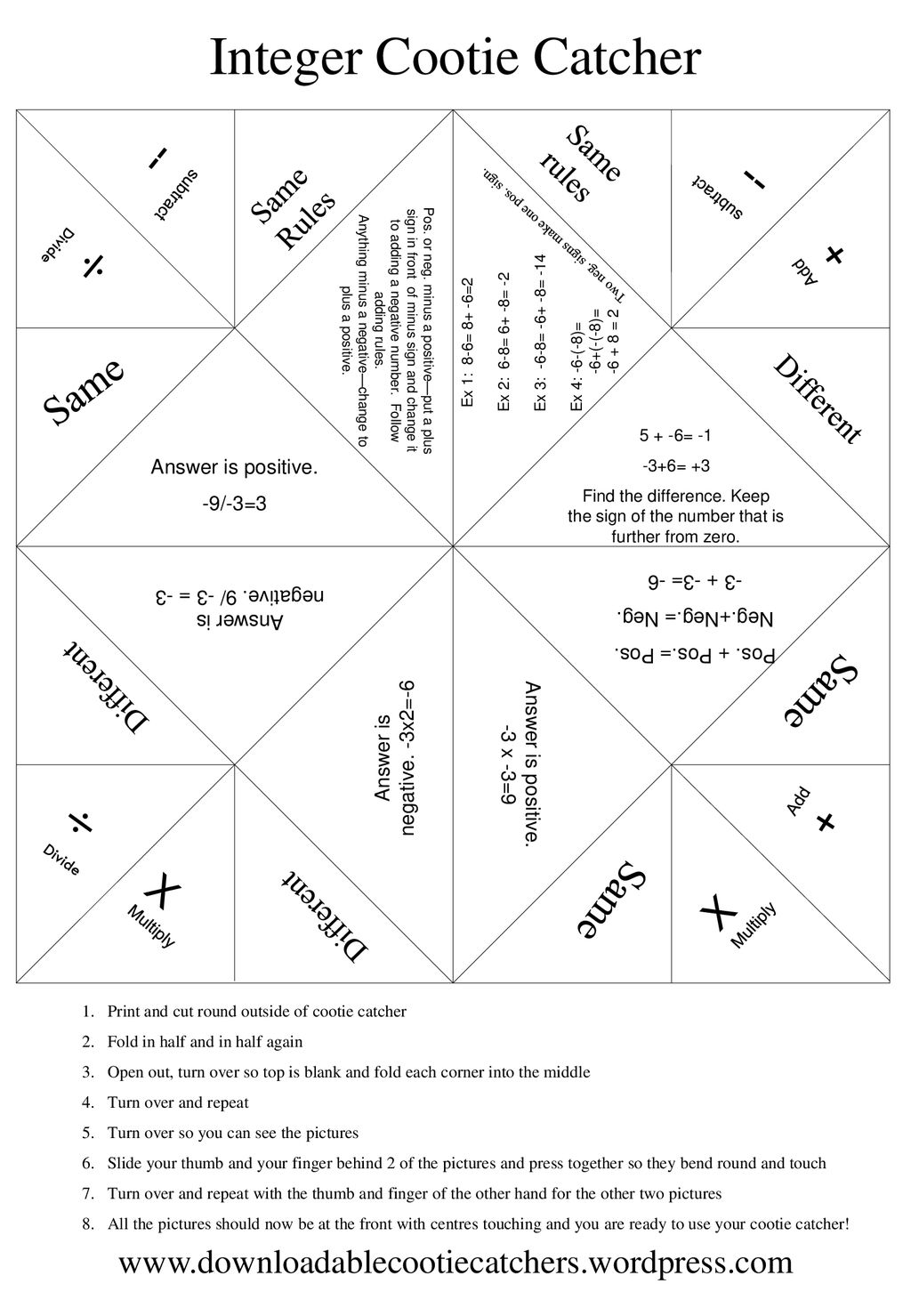 Integer Cootie Catcher Ppt Download integer-cootie-catcher-ppt-download