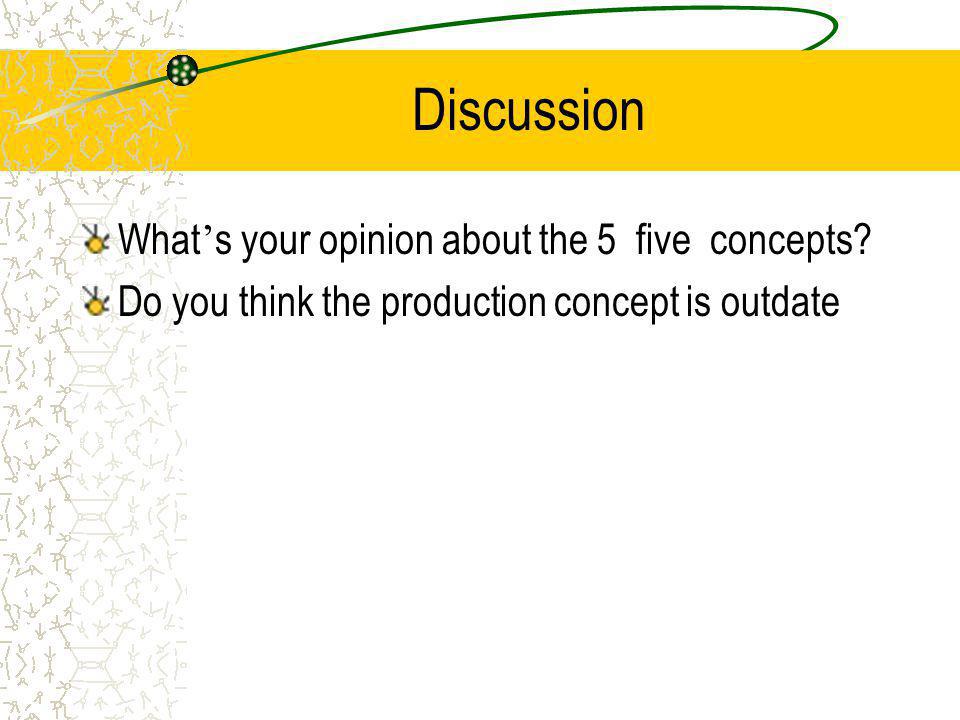 Discussion What’s your opinion about the 5 five concepts