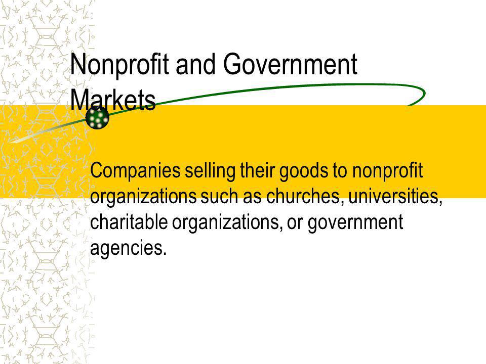 Nonprofit and Government Markets