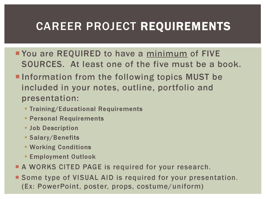 Career Project Requirements