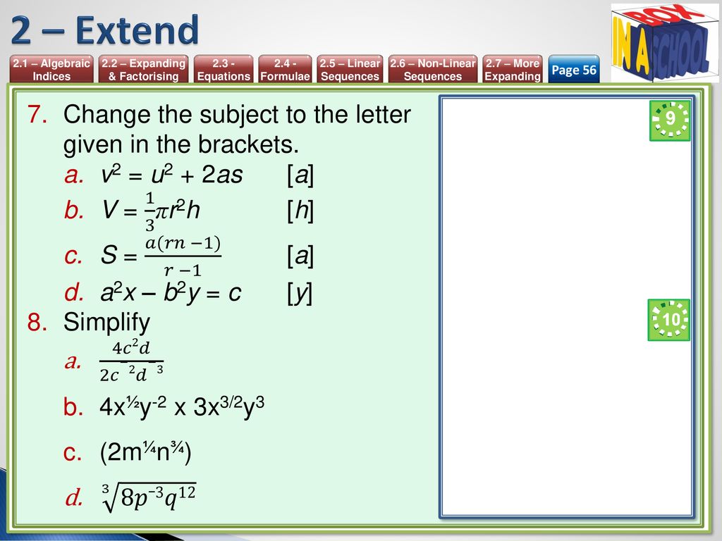Unit 2 Algebra Mathematics 9 1 Igcse Year Ppt Download
