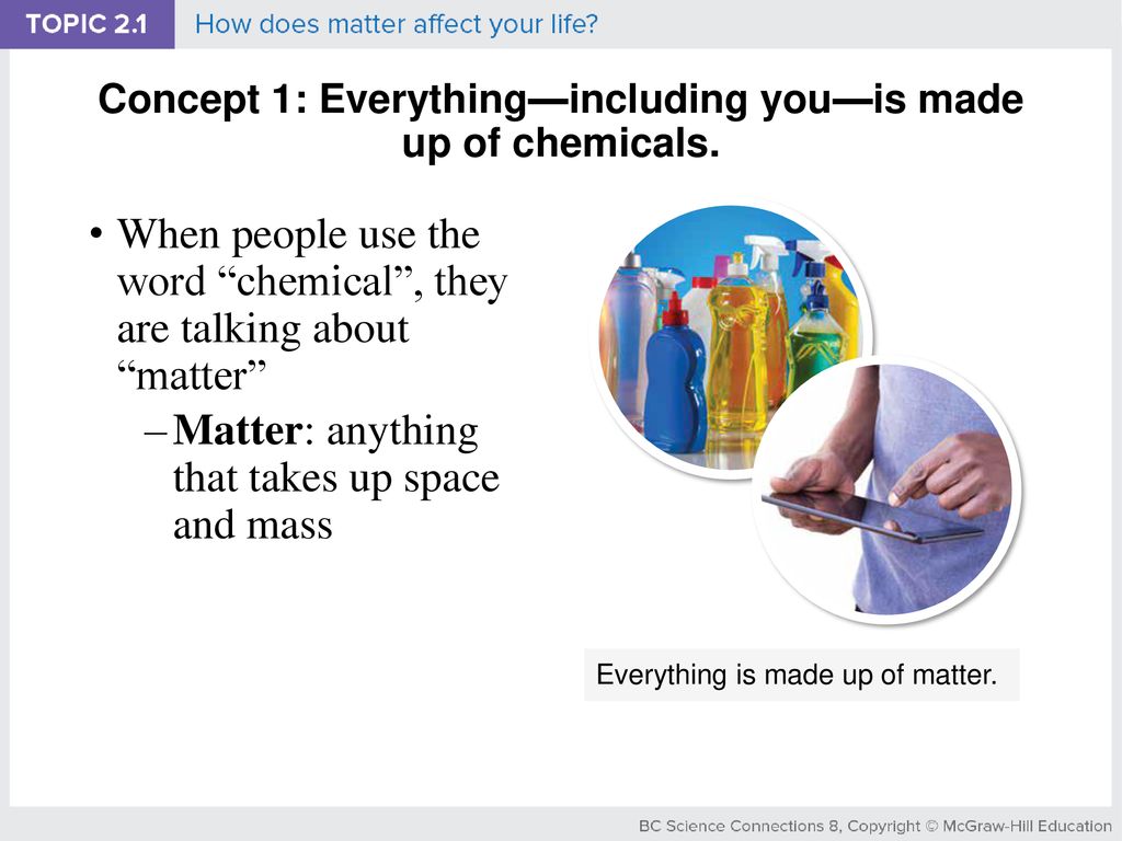 Concept 1: Everything—including you—is made up of chemicals.