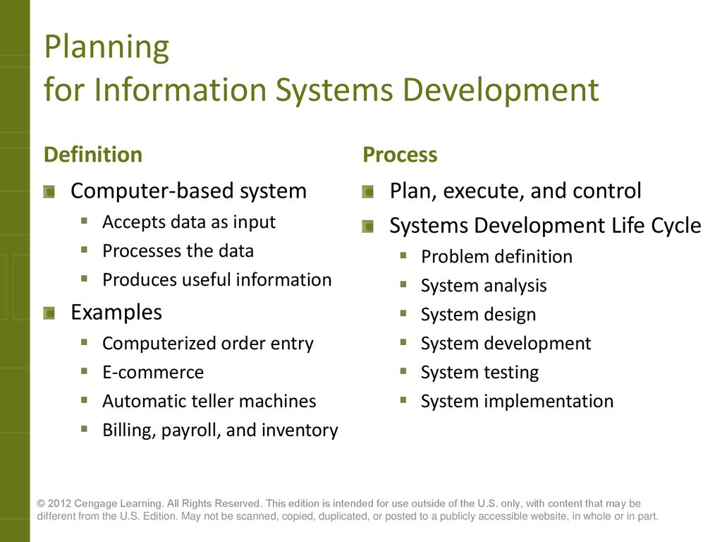 Planning for Information Systems Development