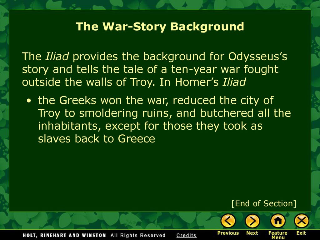 The War-Story Background