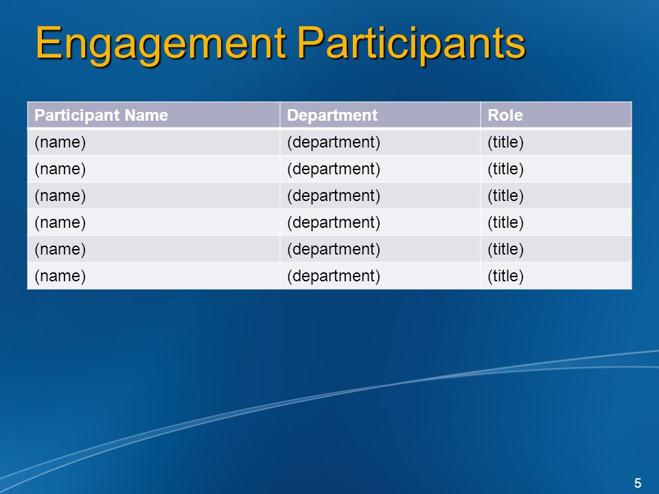 Engagement Participants