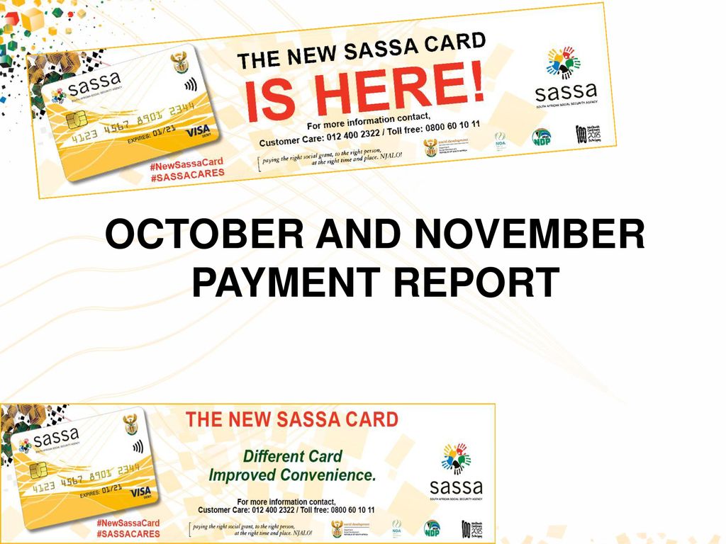 OCTOBER AND NOVEMBER PAYMENT REPORT