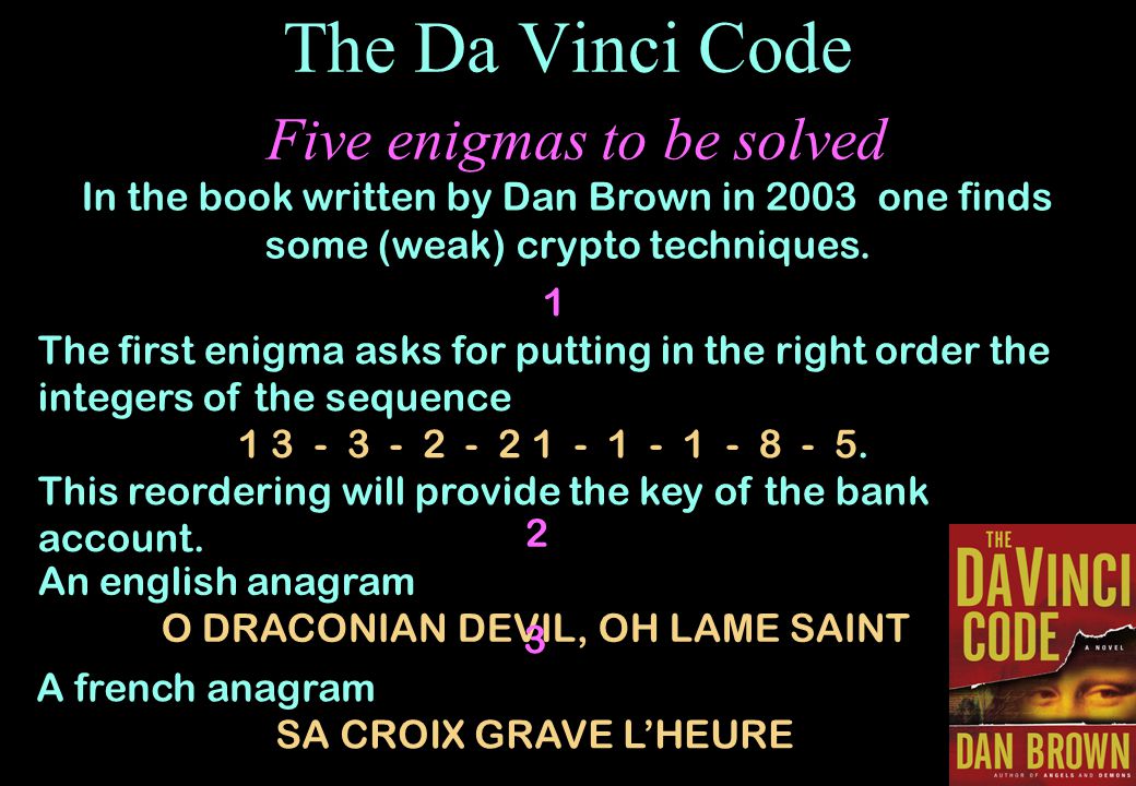 Some arithmetic problems raised by rabbits, cows and the Da Vinci Code -  ppt download