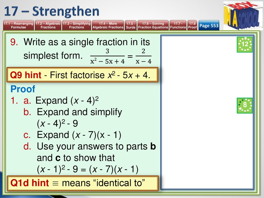 Unit 17 More Algebra Mathematics 9 1 Igcse Year Ppt Download