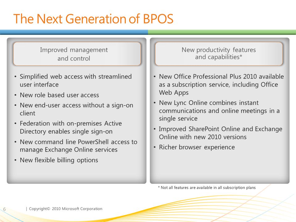 The Next Generation of BPOS